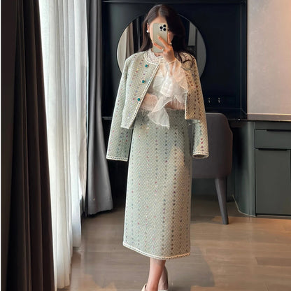 Coat Skirt Two-piece Suit For Women