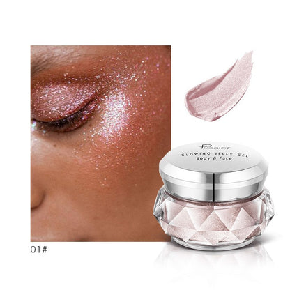 Face Highlighter Jelly Gel Meermin Oogskadu Glow Body Glitter Festival Make-up Iluminador Gold Liquid Highlighter Bronzer