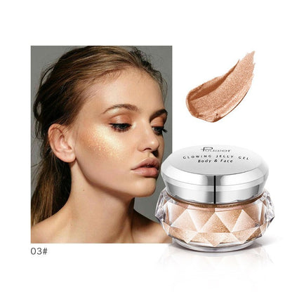 Face Highlighter Jelly Gel Meermin Oogskadu Glow Body Glitter Festival Make-up Iluminador Gold Liquid Highlighter Bronzer