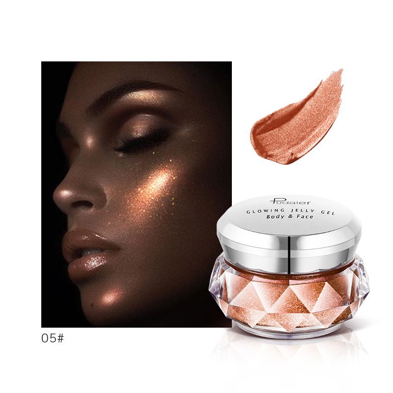 Face Highlighter Jelly Gel Meermin Oogskadu Glow Body Glitter Festival Make-up Iluminador Gold Liquid Highlighter Bronzer